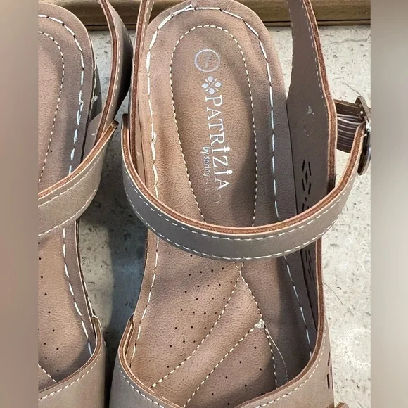 Patrizia by Spring Step Women's Tan Nude Wedge Sandals 7 NWOB - Picture 3 of 6